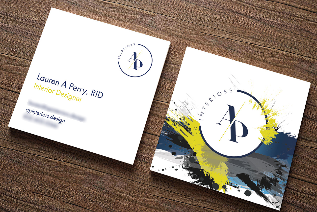 3D square business cards top